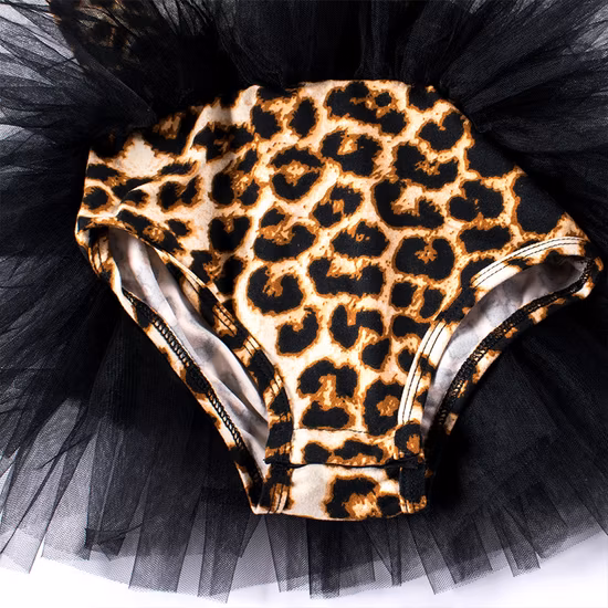 New Kids Fashion Leopard Print Tutu Ballet Ballroom Stage Wear Swan Dance Costumes