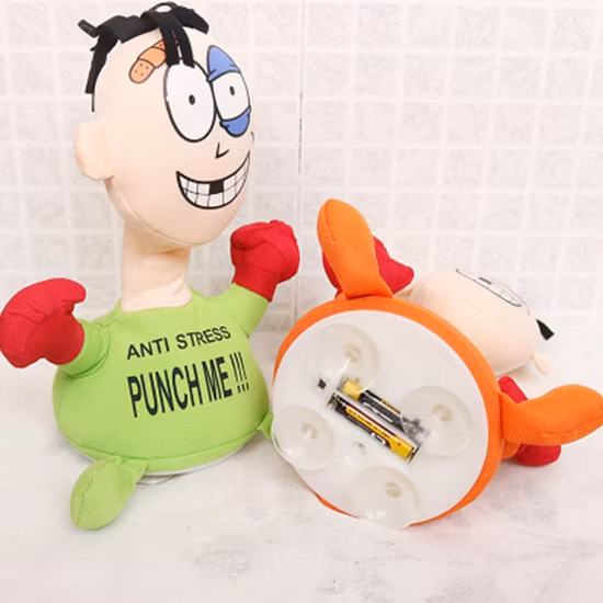 Cross Border Supply Is Beaten by Punch Me Villain Electric Plush Toy Creativity Vent Scream Doll Tiktok The Same Style
